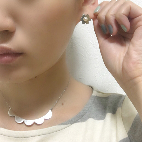 flower pearl pierce(フラワーパールピアス)